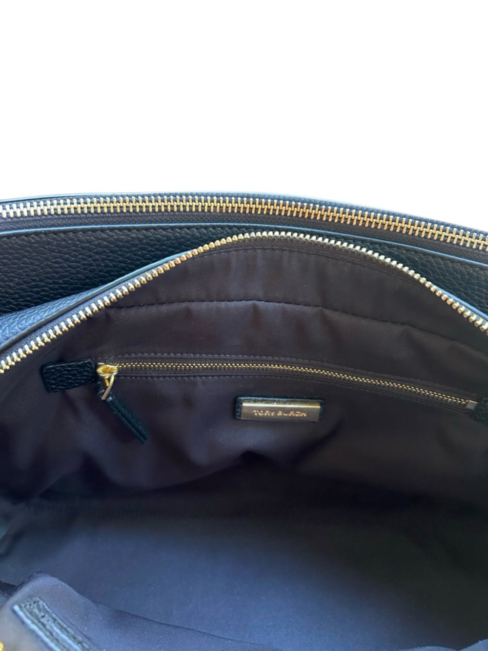 TORY BURCH Georgia Black Triple Zip Satchel Crossbody – Pristine Condition! - Picture 10 of 12